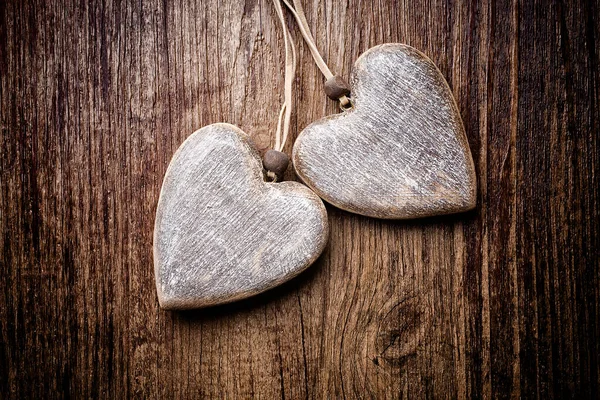 Heart Wooden Background Vintage Style — Stock Photo, Image