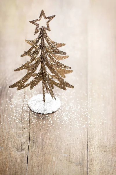 Weihnachtsdekoration Über Holzgrund — Stockfoto