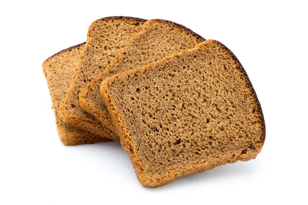 Beyaz Arka Planda Koyu Renkli Ekmek — Stok fotoğraf