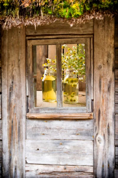 Christmas Composition Window — Stock Photo, Image