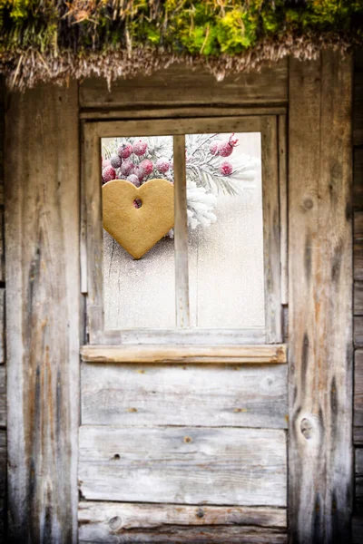 Christmas Composition Window — Stock Photo, Image