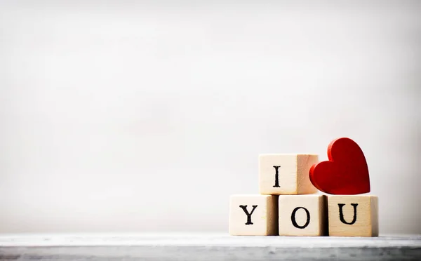 Love Message Written Wooden Blocks — Stock Photo, Image