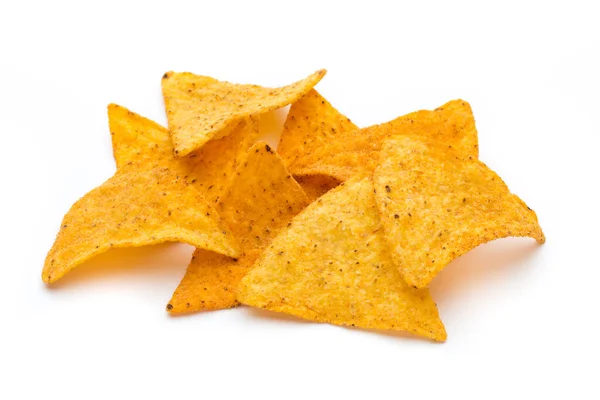 Nachos Chips Isolato Sfondo Bianco — Foto Stock