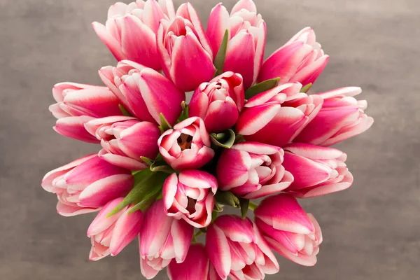 stock image Tulips bouquet on the grey  background.