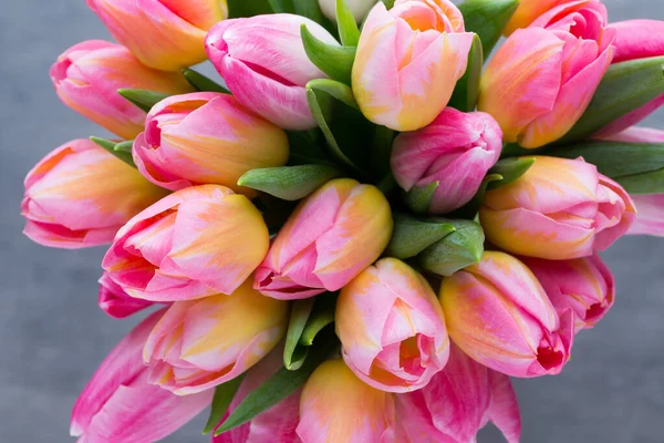 Fleurs Printanières Bouquet Tulipes Sur Fond Bokeh — Photo