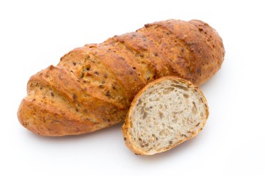 Ekmek somunu beyazda izole..