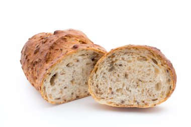 Ekmek somunu beyazda izole..