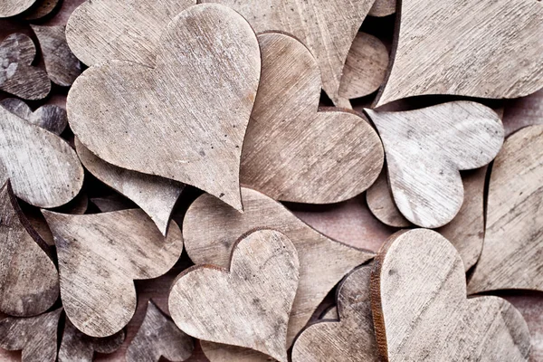 Wooden Hearts Rustic Style Greeting Card — Stock Photo, Image