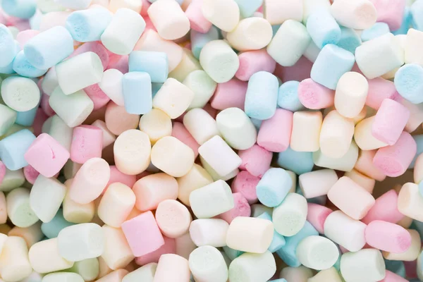 Marshmallows Bakgrund Eller Textur Färgglada Mini Marshmallows — Stockfoto