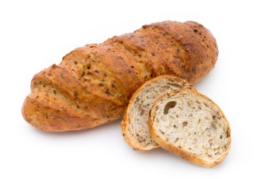 Ekmek somunu beyazda izole..