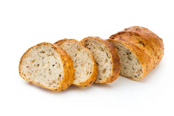 Bochenek Chleba Wyizolowany Białym — Zdjęcie stockowe