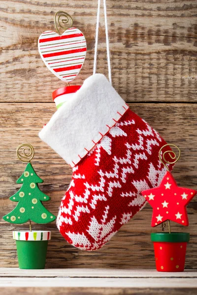 Fondos Navideños Decoración Navidad Sobre Fondo Madera — Foto de Stock