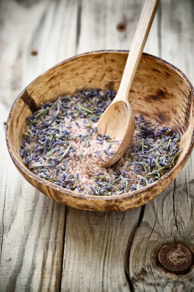 Lavender Bath Salt Spa Accessories — Stock Photo, Image