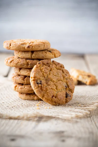 Oatmeal Cookies Wooden Background — Stock Photo, Image