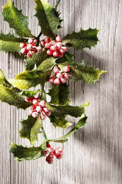 Fondos Navideños Decoración Navideña Sobre Fondo Madera Blanca — Foto de Stock