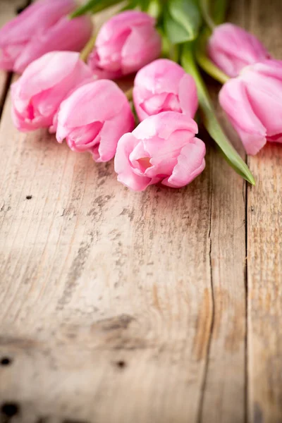 Tulpe Auf Dem Hölzernen Hintergrund — Stockfoto