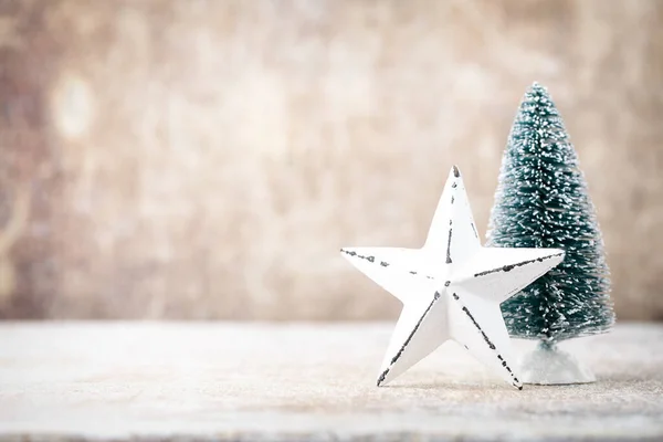 Vánoční Výzdoba Jelen Strom Hvězda Pozdrav — Stock fotografie