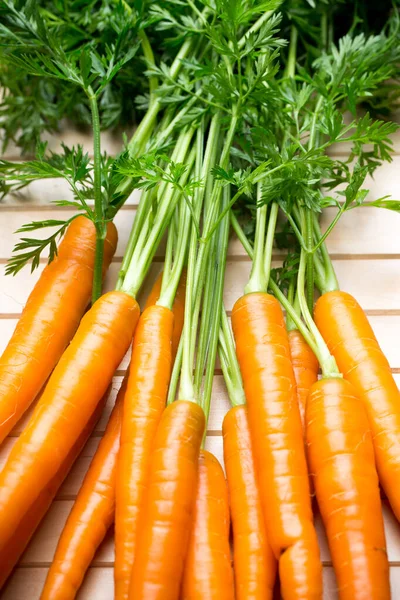 Fresh Carrots Gray Backgrounds — Stock Photo, Image