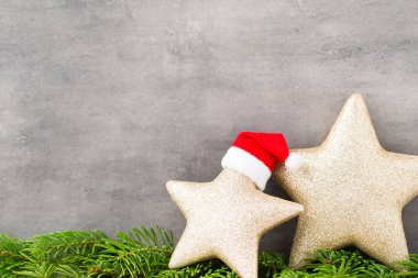 Melek Noel Baba şapkalı Noel dekoru. Vintages arkaplanı.