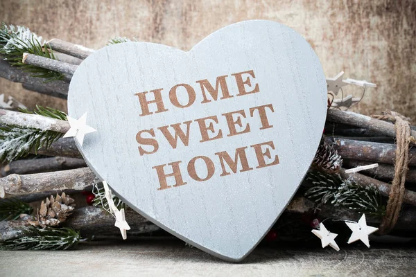 Motivation Auf Ziegelmauer Home Sweet Home — Stockfoto