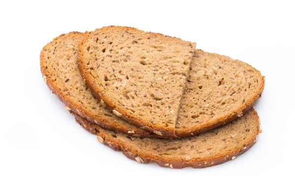 Шматочок Житнього Хліба Білому Тлі — стокове фото
