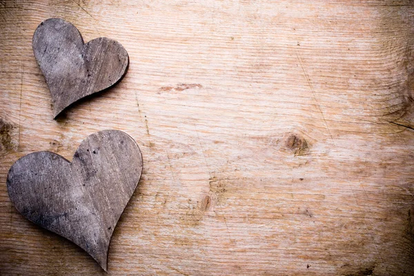 Valentines Day Greeting Card Heart Wooden Background — Stock Photo, Image