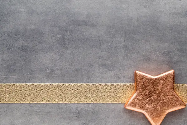 Goldsterne Weihnachten Weihnachtsmuster Hintergrund Zur Grauen Farbe — Stockfoto