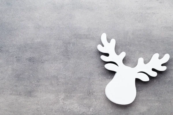 Julbakgrund Vita Träd Dekorationer Grå Bakgrund Rådjur Gran Stjärna Ängel — Stockfoto