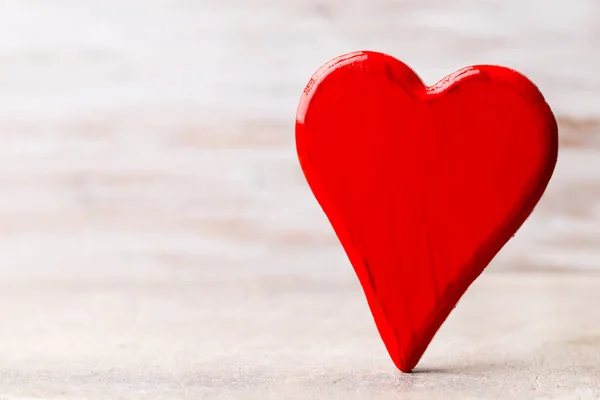 Feliz Día San Valentín Corazón Rojo Sobre Fondo Madera — Foto de Stock