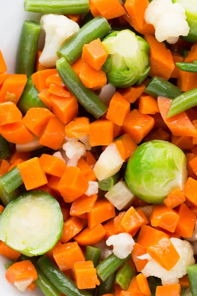 Las Verduras Frescas Mezclan Tazón Blanco —  Fotos de Stock