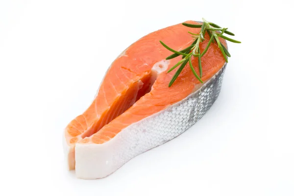 Salmon Steak Close Isolated White Background — Stock Photo, Image