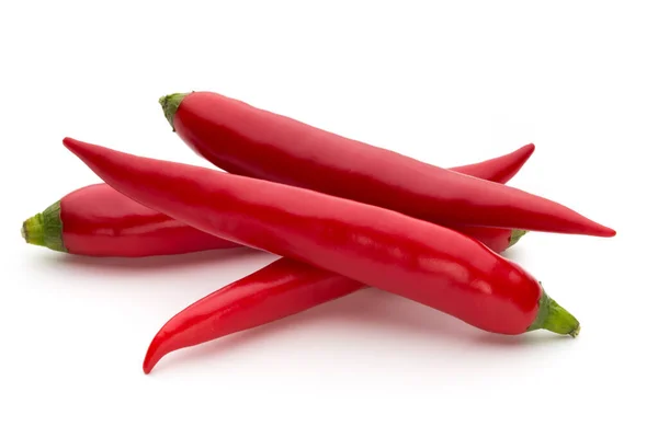 Rode Chili Peper Geïsoleerd Een Witte Achtergrond — Stockfoto
