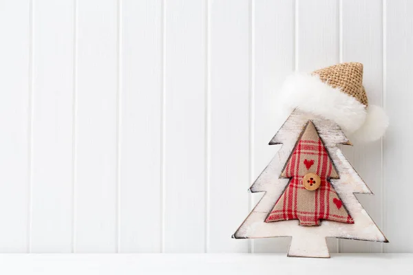 Christmas Decoration White Wooden Background — Stock Photo, Image