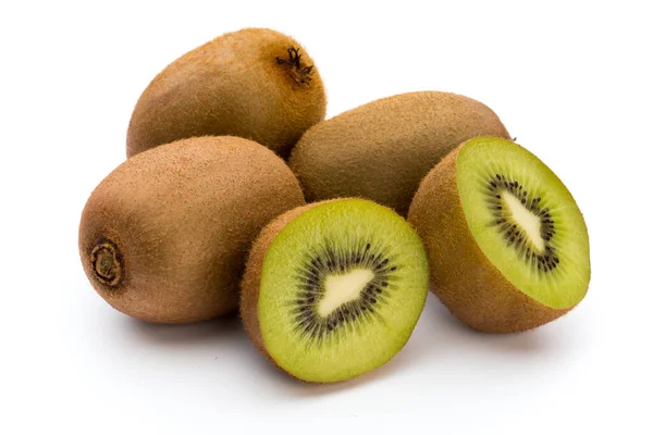 Kiwi Fruit Sliced Isolated White Background Stock Image