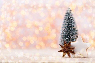 Noel arkaplanı, tebrik kartı. Xmas dekorasyonu.