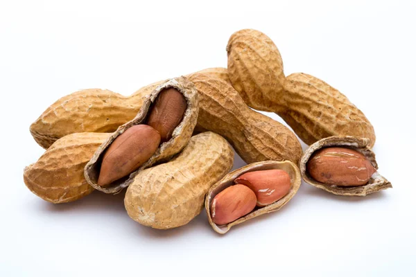 Dried Peanuts White Background — Stock Photo, Image