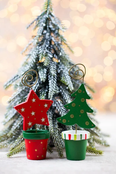 Kerstboom Decoraties Een Bokeh Achtergrond — Stockfoto
