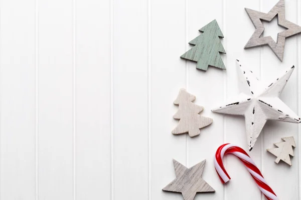 Weihnachtsgrußkarte Mit Rustikalem Weihnachtsschmuck — Stockfoto