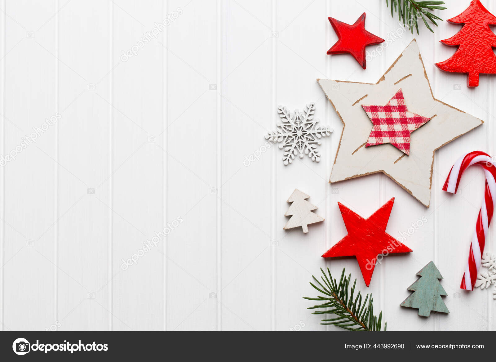 Kartu Ucapan Natal Dengan Dekorasi Ala Pedesaan Natal Stok Foto C Gitusik 443992690