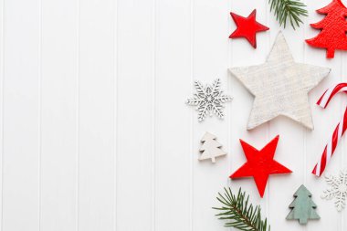 Noel tebrik kartı ve kır evi süslemeleri..