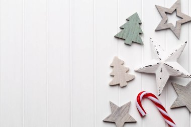 Noel tebrik kartı ve kır evi süslemeleri..