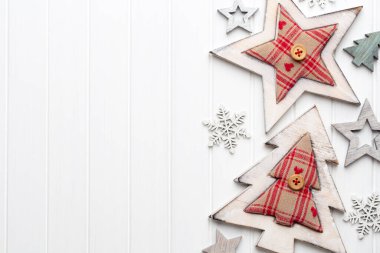 Noel tebrik kartı ve kır evi süslemeleri..