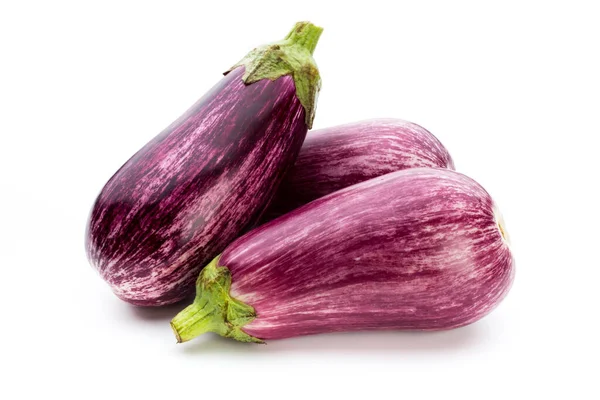 Färsk Aubergine Vit Bakgrund — Stockfoto