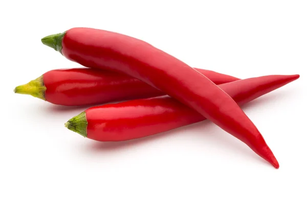 Rode Chili Peper Geïsoleerd Een Witte Achtergrond — Stockfoto