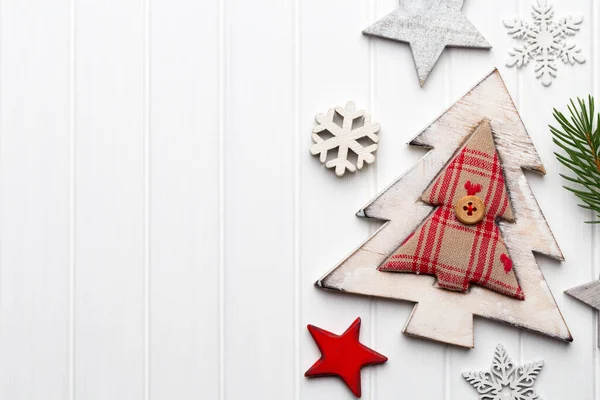 Kerstkaart Met Kerstmis Rustieke Decoraties — Stockfoto