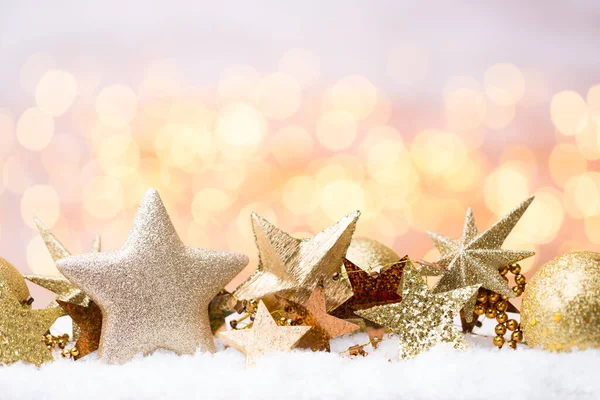 Abstract Gold Bokeh Christmas New Year Theme Background — Stock Photo, Image