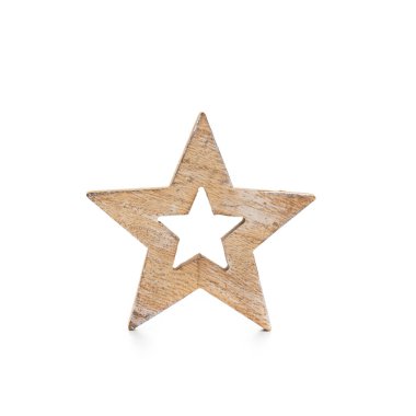 Beyaz arka planda izole edilmiş bir Noel yıldızı.