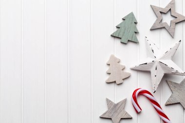 Noel tebrik kartı ve kır evi süslemeleri..