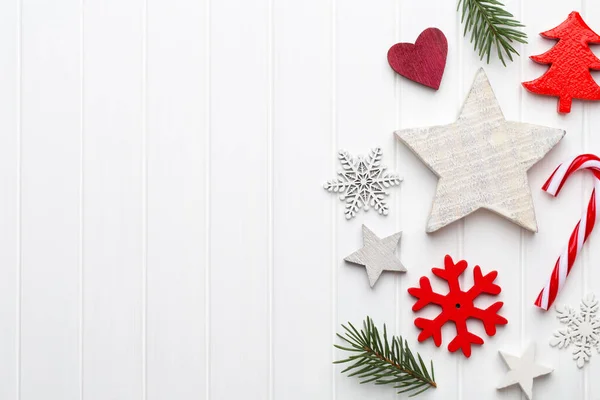 Tarjeta Felicitación Navidad Con Decoraciones Rústicas Navidad — Foto de Stock