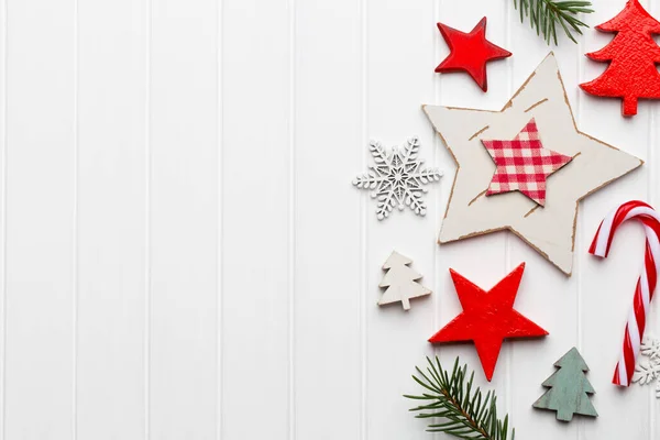 Tarjeta Felicitación Navidad Con Decoraciones Rústicas Navidad —  Fotos de Stock